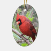 Noordelijke kardinaal — Traditionele kerstvogel Keramisch Ornament (Links)