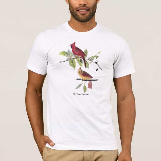 noordelijke kardinaal van Audubon T-shirt (Voorkant)