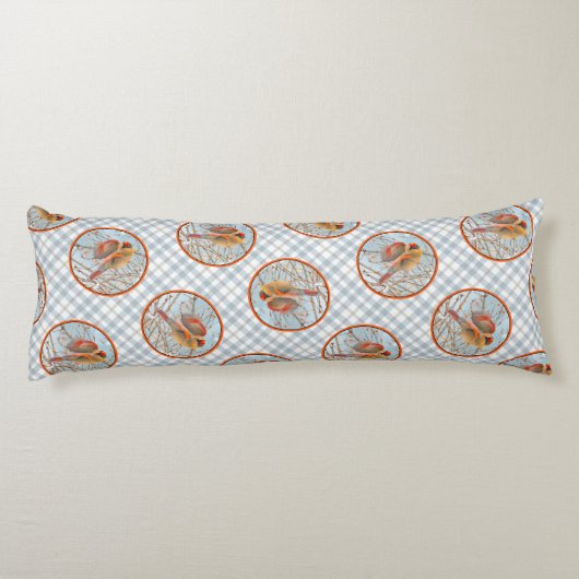 Noordelijke Kardinaal Vliegen In Sneeuw Originele Lichaamskussen (Achterkant)