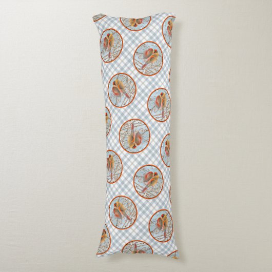 Noordelijke Kardinaal Vliegen In Sneeuw Originele  Lichaamskussen (Voorkant Verticaal)