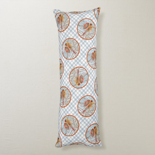 Noordelijke Kardinaal Vliegen In Sneeuw Originele  Lichaamskussen (Achterkant (Verticaal))