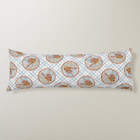 Noordelijke Kardinaal Vliegen In Sneeuw Originele  Lichaamskussen (Voorkant)