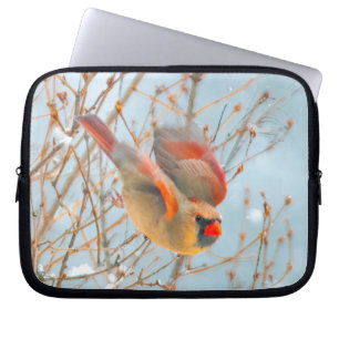 Noordelijke Kardinaal vliegen - Oorspronkelijke fo Laptop Sleeve