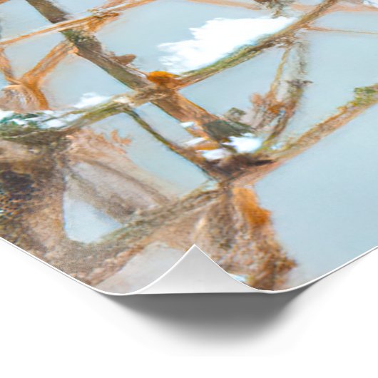 Noordelijke Kardinaal vliegen - Oorspronkelijke fo Perfect Poster (Hoek)