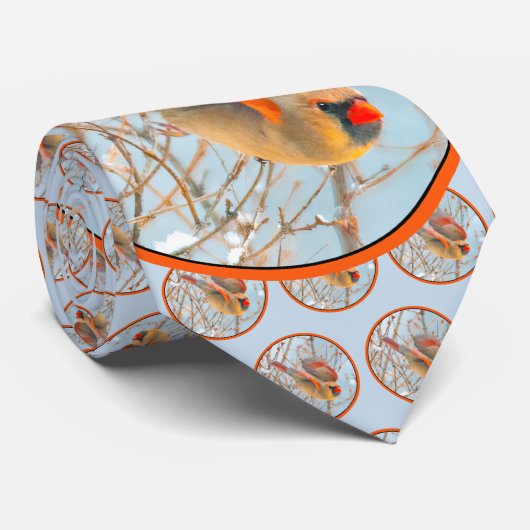 Noordelijke Kardinaal vliegen - Oorspronkelijke fo Stropdas (Opgerold)