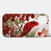Noordelijke Kardinaal Vogel Rode Bessen Case-Mate iPhone Case (Achterkant (horizontaal))
