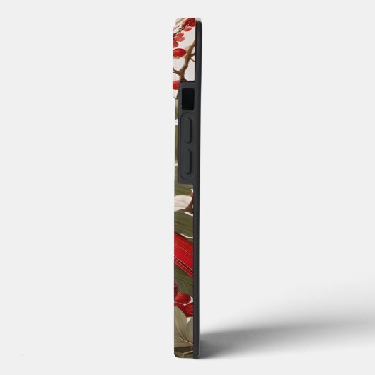 Noordelijke Kardinaal Vogel Rode Bessen Case-Mate iPhone Case (Achterkant / Links)
