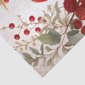 Noordelijke Kardinaal Vogel Rode Bessen Tissuepapier (Detail)