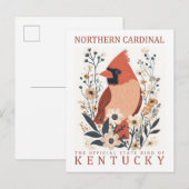 Noordelijke Kardinaal Vogel van Kentucky Briefkaart (Voorkant / Achterkant)
