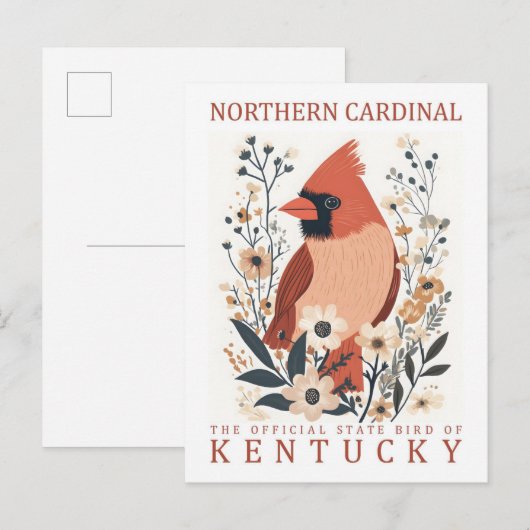 Noordelijke Kardinaal Vogel van Kentucky Briefkaart (Voorkant / Achterkant)