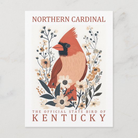 Noordelijke Kardinaal Vogel van Kentucky Briefkaart (Voorkant)