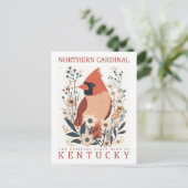 Noordelijke Kardinaal Vogel van Kentucky Briefkaart (Staand voorkant)