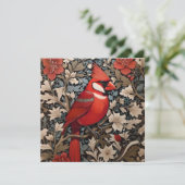 Noordelijke kardinaal vogel William Morris geïnspi (Staand voorkant)