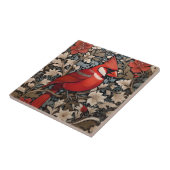 Noordelijke kardinaal vogel William Morris geïnspi Tegeltje (Zijkant)
