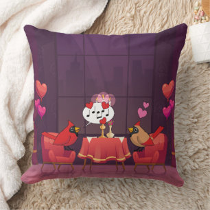 Noordelijke Kardinaal Vogels Diner Datum Kussen