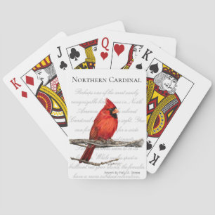 Noordelijke Kardinaal Word Art Bird Palling Cards Pokerkaarten