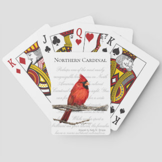 Noordelijke Kardinaal Word Art Bird Palling Cards Pokerkaarten