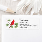 Noordelijke Kardinale Adresetiketten Etiket (Insitu)