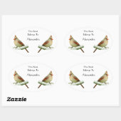 Noordelijke Kardinale Bookplaat stickers (Vel)