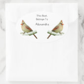 Noordelijke Kardinale Bookplaat stickers (Tas)