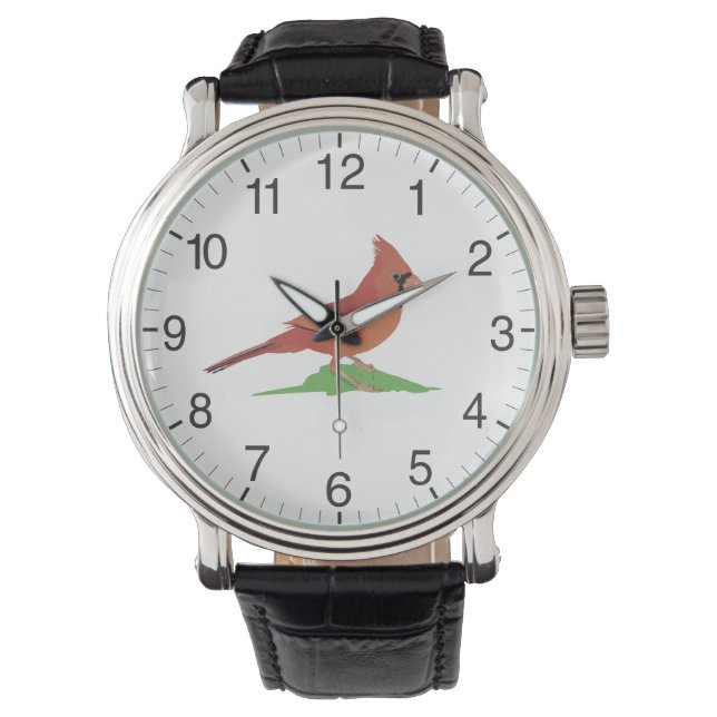 Noordelijke kardinale vogel horloge (Voorkant)