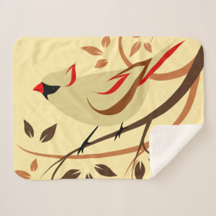 Noordelijke kardinale vogels sherpa deken