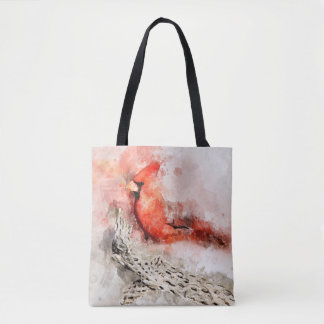 Noordelijke Kardinale waterverf Tote Bag