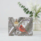 Noordelijke Kardinalen Birthday Greetings Briefkaart (Staand voorkant)