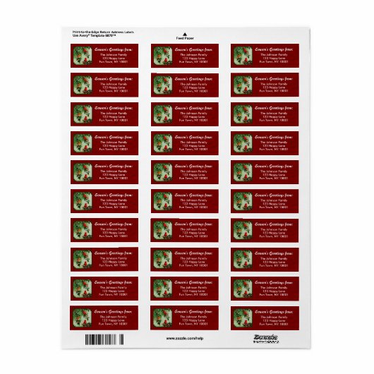 Noordelijke Kardinalen en Holly Red Etiket (Full Sheet)