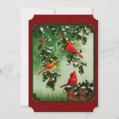 Noordelijke Kardinalen en Holly Red Kaart (Voorkant)