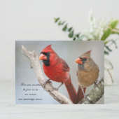 Noordelijke Kardinalen/Hernieuwing van het huwelij Kaart (Staand voorkant)