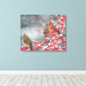 Noordelijke Kardinalen | Marion, Illinois Canvas Afdruk (Insitu (Houten vloer))