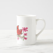 Noordelijke kardinalen op Blossom Branch Porselein Kop (Rechts)