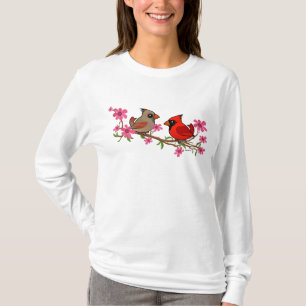 Noordelijke kardinalen op Blossom Branch T-shirt