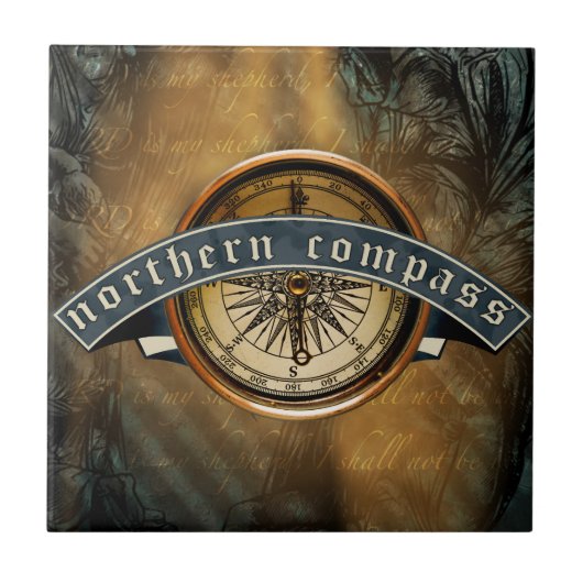 Noordelijke keramische kompas tegeltje (Voorkant)