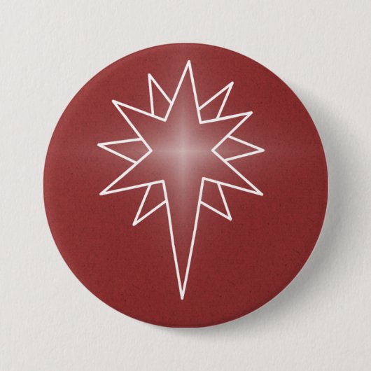 Noordelijke kerstkerstButton, rood Ronde Button 7,6 Cm (Voorkant)