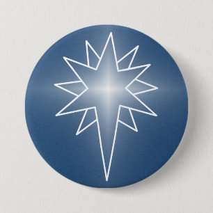 Noordelijke kerstkerstButton, Royal Blue Ronde Button 7,6 Cm