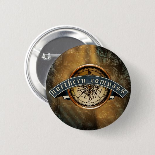 Noordelijke kompas Button (Voorkant /achterkant)