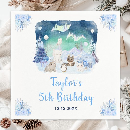 Noordelijke lammeren Arctische dieren Servet