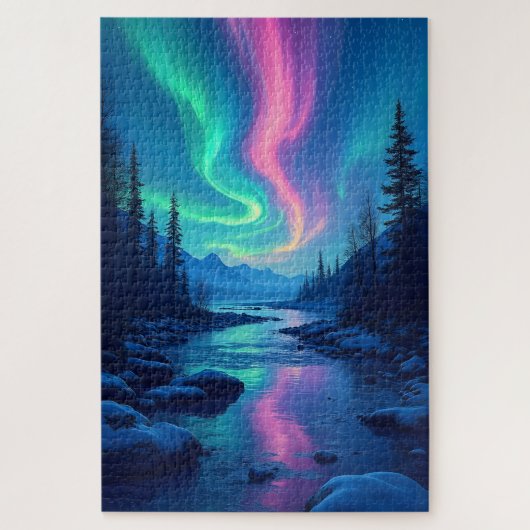 Noordelijke lammeren Aurora Borealis Legpuzzel (Verticaal)
