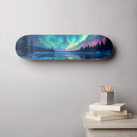 Noordelijke lammeren Aurora Borealis Persoonlijk Skateboard (Muurkunst (Horizontaal))