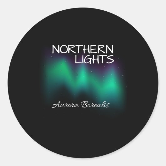 Noordelijke lammeren Aurora Borealis Ronde Sticker (Voorkant)