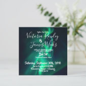 Noordelijke lammeren / Aurora Borealis Wedding Kaart (Staand voorkant)