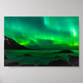 Noordelijke lampjes, koud en warm poster