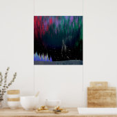 Noordelijke Licht Contemporary Landschap Poster (Keuken)