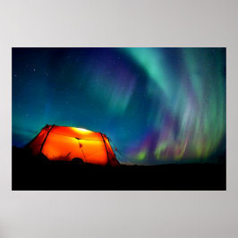 Noordelijke lichte Borealis Noorwegen door genezin Poster