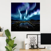 Noordelijke lichte Borealis Noorwegen door genezin Poster (Thuiskantoor)