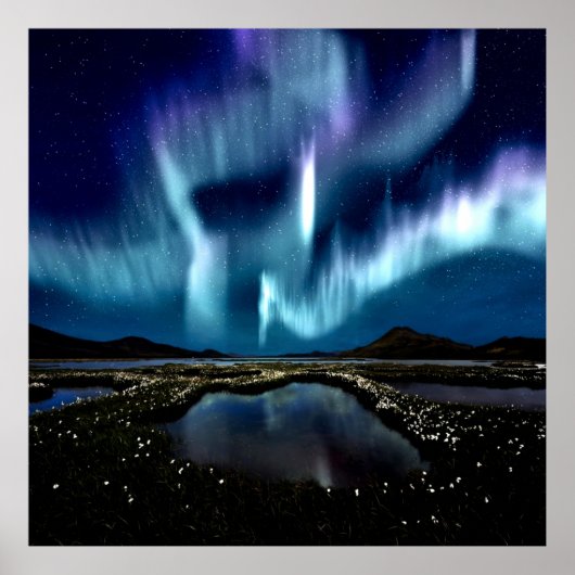 Noordelijke lichte Borealis Noorwegen door genezin Poster (Voorkant)