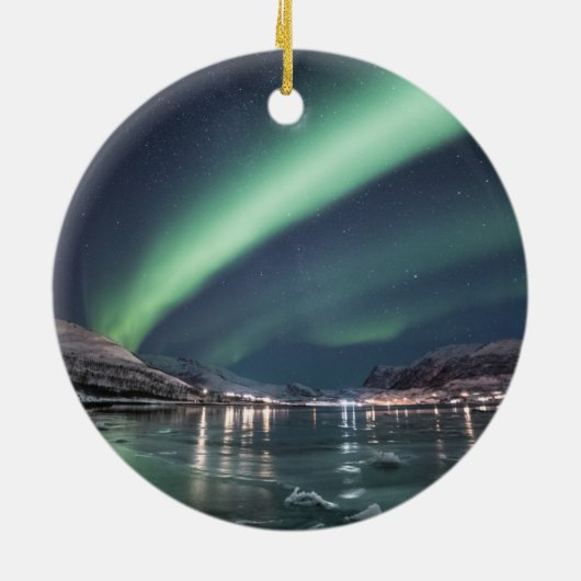 Noordelijke Lichten Arctisch Keramisch Ornament (Achterkant)