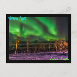 Noordelijke Lichten Aurora Borealis Abisko Zweden Briefkaart